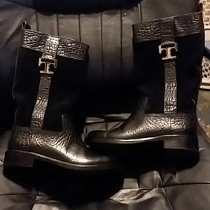 Tory Burch mid calf black boots Size 6